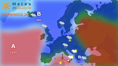 Il tempo di DOMENICA e LUNEDì in Calabria...