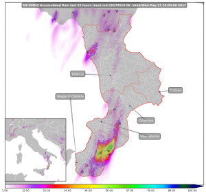 Le piogge e i temporali previsti in Calabria per mercoledì 17 maggio...