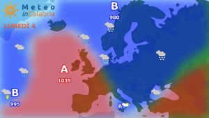 Meteo di domenica e lunedì: insistono condizioni di tempo instabile e deboli nevicate sui monti..