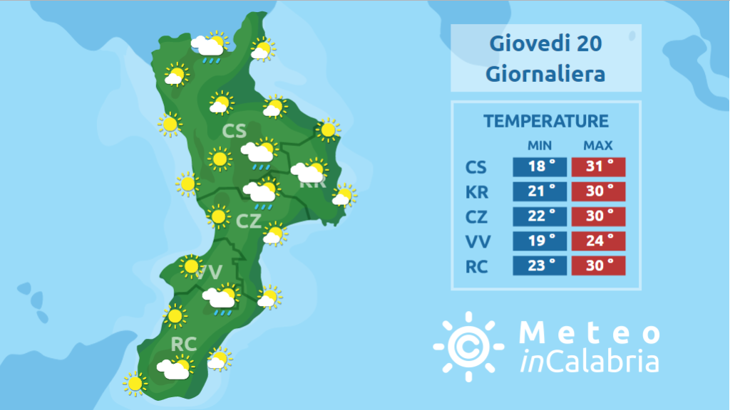 tempo giovedì 20 giugno 2019 calabria