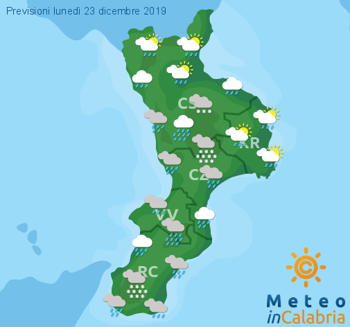 Previsioni Meteo Calabria 23-12-2019