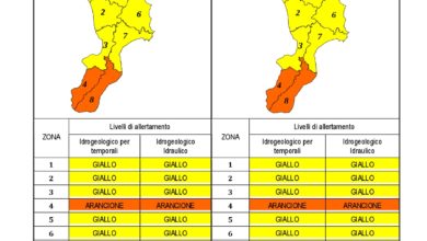 Criticità idrogeologica-idraulica e temporali in Calabria 04-07-2020