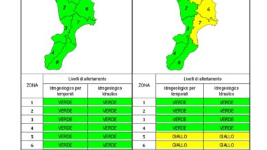 Criticità idrogeologica-idraulica e temporali in Calabria 31-07-2020