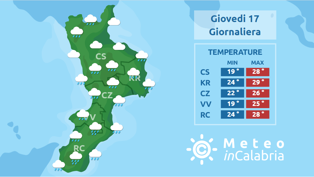 Giovedì perturbato in Calabria