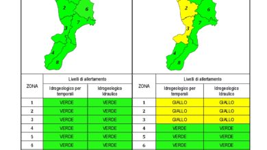 Criticità idrogeologica-idraulica e temporali in Calabria 22-09-2020