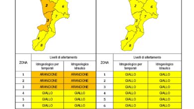 Criticità idrogeologica-idraulica e temporali in Calabria 28-09-2020