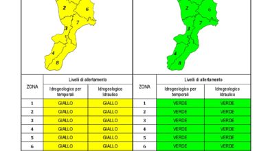 Criticità idrogeologica-idraulica e temporali in Calabria 07-10-2020