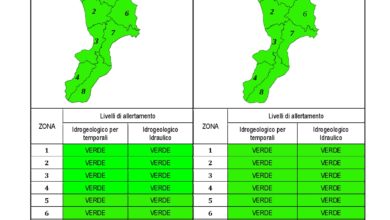 Criticità idrogeologica-idraulica e temporali in Calabria 23-10-2020