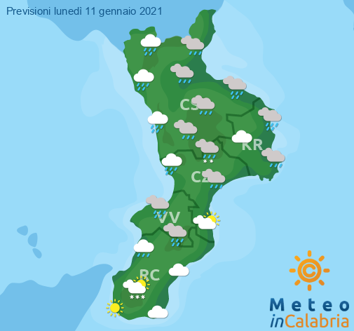 Previsioni Meteo Calabria 11-01-2021