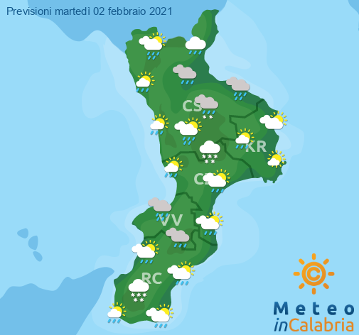 Previsioni Meteo Calabria 02-02-2021