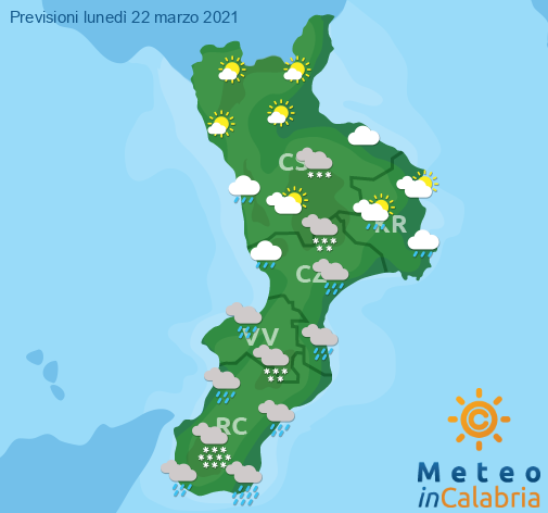 Previsioni Meteo Calabria 22-03-2021