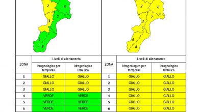 Criticità idrogeologica-idraulica e temporali in Calabria 22-04-2021