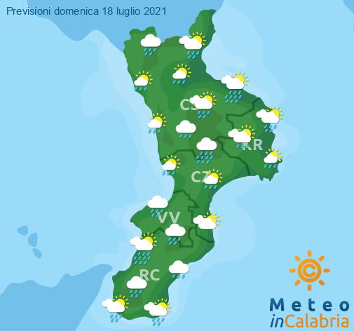 Previsioni Meteo Calabria 18-07-2021