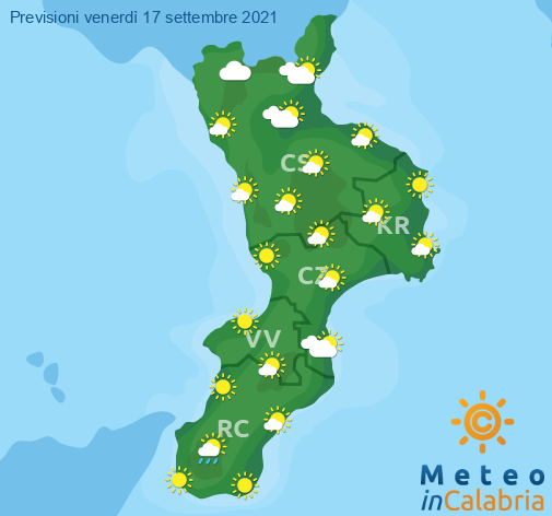 Previsioni Meteo Calabria 17-09-2021