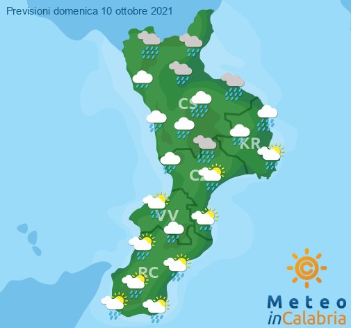 Previsioni Meteo Calabria 10-10-2021