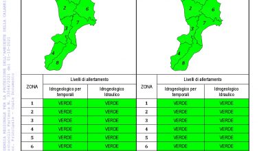 Criticità idrogeologica-idraulica e temporali in Calabria 01-10-2021