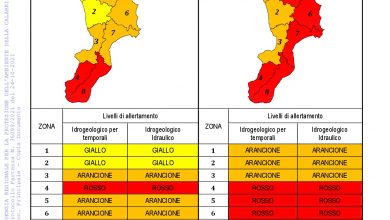 Criticità idrogeologica-idraulica e temporali in Calabria 24-10-2021