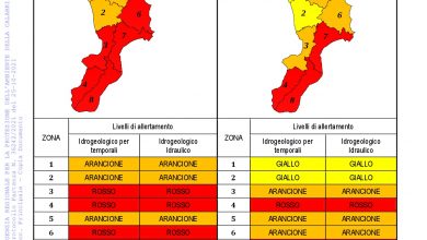 Criticità idrogeologica-idraulica e temporali in Calabria 25-10-2021