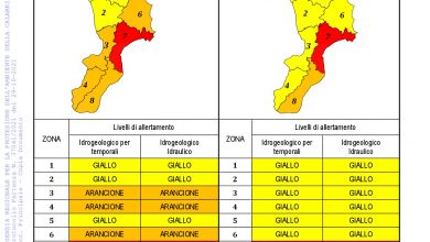 Criticità idrogeologica-idraulica e temporali in Calabria 29-10-2021