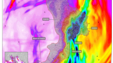 mappa wrf pioggia Calabria