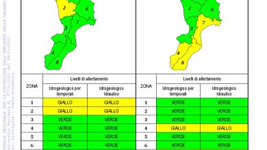 Criticità idrogeologica-idraulica e temporali in Calabria 08-11-2021