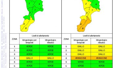 Criticità idrogeologica-idraulica e temporali in Calabria 11-11-2021