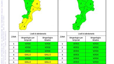 Criticità idrogeologica-idraulica e temporali in Calabria 12-11-2021