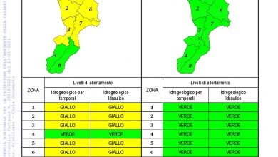 Criticità idrogeologica-idraulica e temporali in Calabria 13-11-2021