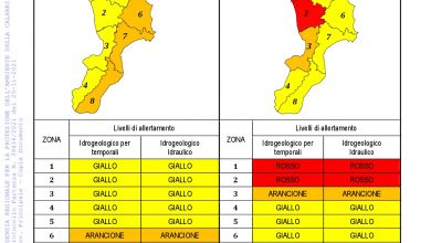 Criticità idrogeologica-idraulica e temporali in Calabria 25-11-2021