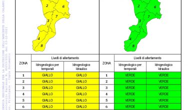 Criticità idrogeologica-idraulica e temporali in Calabria 03-12-2021