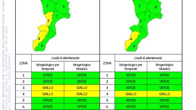 Criticità idrogeologica-idraulica e temporali in Calabria 06-12-2021