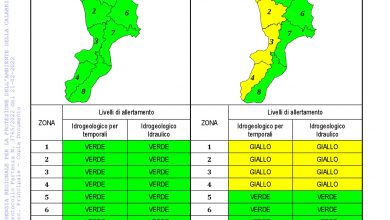 Criticità idrogeologica-idraulica e temporali in Calabria 21-02-2022
