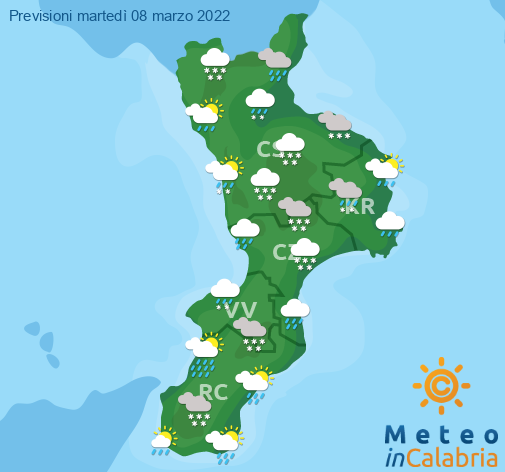 Previsioni Meteo Calabria 08-03-2022