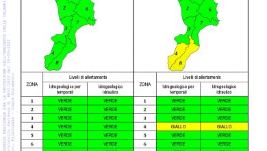 Criticità idrogeologica-idraulica e temporali in Calabria 26-03-2022