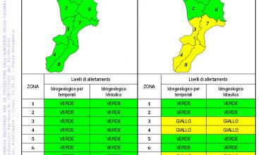 Criticità idrogeologica-idraulica e temporali in Calabria 05-05-2022
