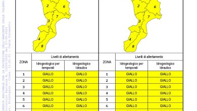 Criticità idrogeologica-idraulica e temporali in Calabria 07-05-2022