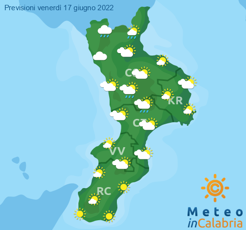 Previsioni Meteo Calabria 17-06-2022