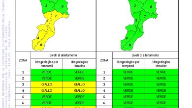 Criticità idrogeologica-idraulica e temporali in Calabria 18-06-2022
