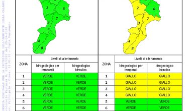 Criticità idrogeologica-idraulica e temporali in Calabria 25-08-2022