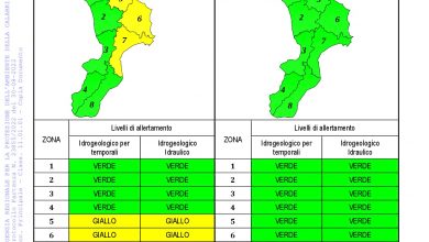 Criticità idrogeologica-idraulica e temporali in Calabria 30-08-2022