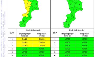 Criticità idrogeologica-idraulica e temporali in Calabria 01-09-2022