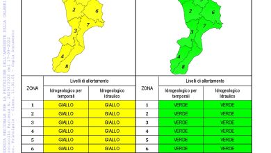 Criticità idrogeologica-idraulica e temporali in Calabria 17-09-2022