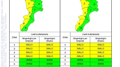 Criticità idrogeologica-idraulica e temporali in Calabria 27-09-2022
