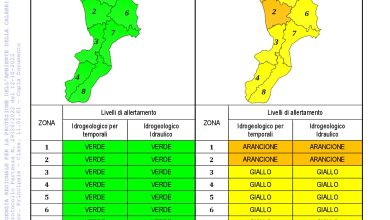 Criticità idrogeologica-idraulica e temporali in Calabria 12-10-2022