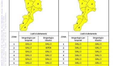 Criticità idrogeologica-idraulica e temporali in Calabria 13-10-2022