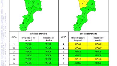 Criticità idrogeologica-idraulica e temporali in Calabria 03-11-2022