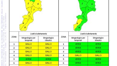 Criticità idrogeologica-idraulica e temporali in Calabria 05-11-2022