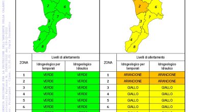 Criticità idrogeologica-idraulica e temporali in Calabria 09-12-2022