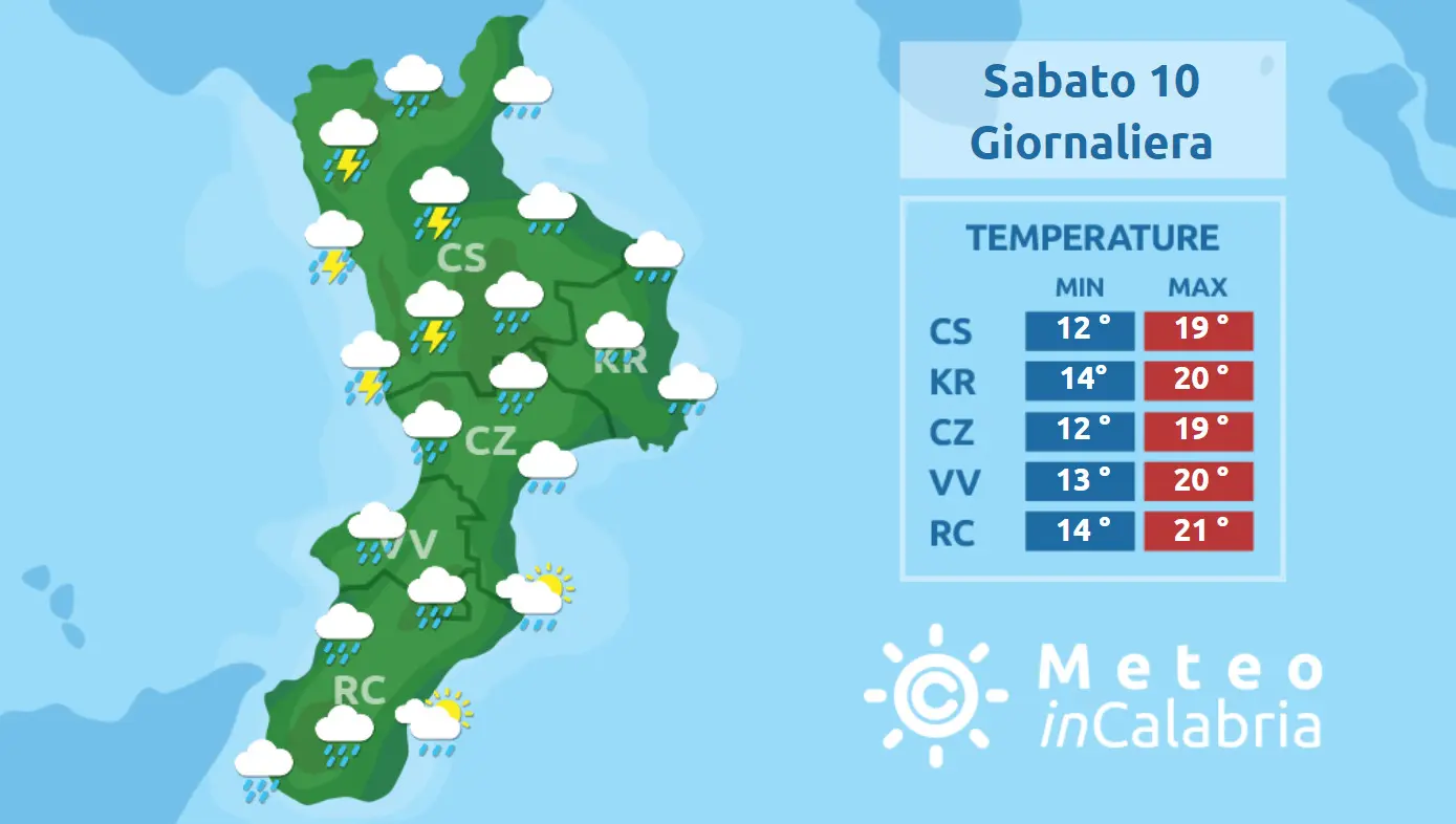 Fine settimana perturbato sulla Calabria