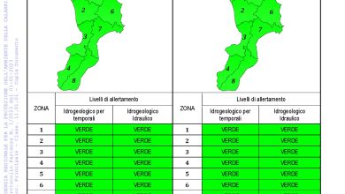 Criticità idrogeologica-idraulica e temporali in Calabria 01-01-2023